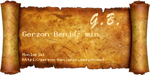Gerzon Benjámin névjegykártya